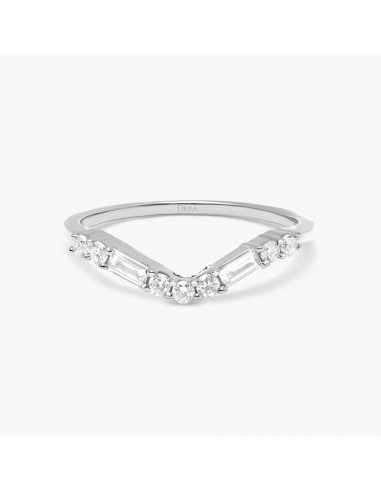 V Baguette Diamond Ring pas cheres