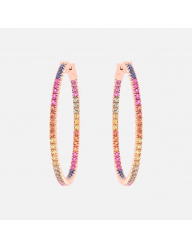 Colored sapphires and diamond hoops prix