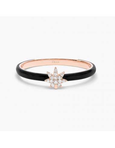 Black Leaves Diamond Ring pas cher