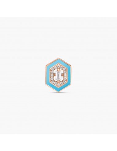 Marbella Single Hexagonal Aqua Blue le des métaux précieux