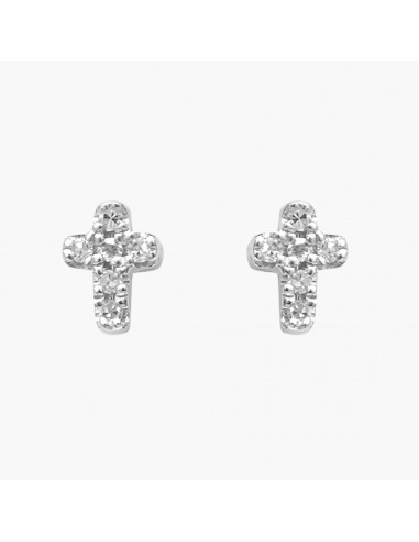 Boucles d'oreilles Magic Touch croix brillant des détails fins