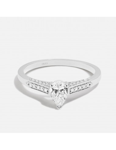 Solitaire Union poire 0.5ct solde