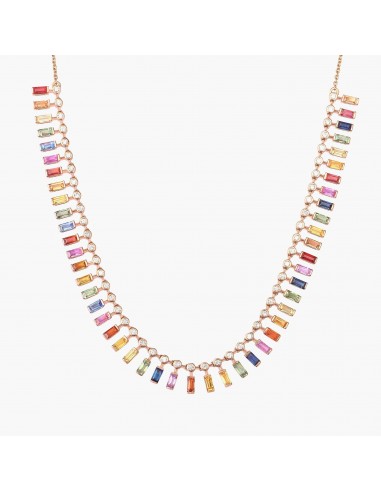 Colored sapphires baguette necklace prix